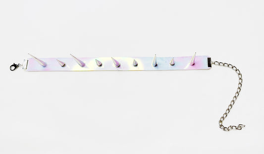 Spiky choker iridiscente
